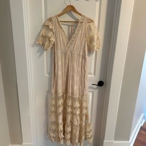 Böhme Gorgeous Ivory Bohemian Maxi Dress- Brand new with tags- Size M